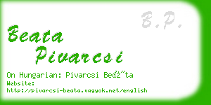 beata pivarcsi business card